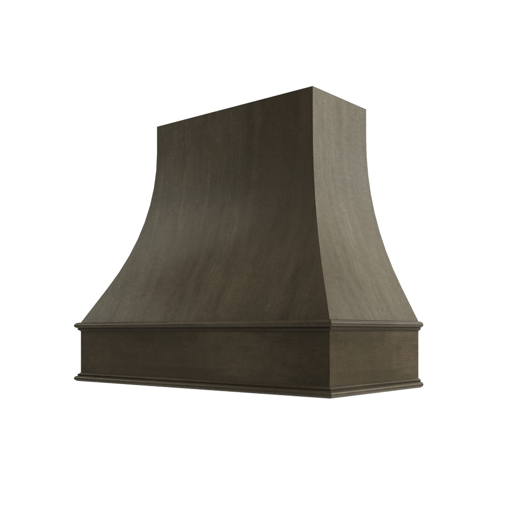 Asheville Curved Classic Moulding Smooth Wood Hood 48W x 48H