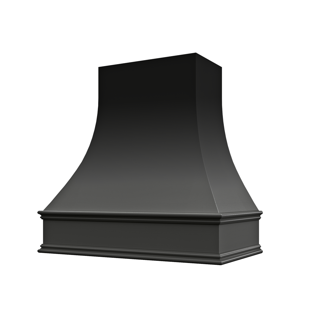 Asheville Curved Classic Moulding Smooth Wood Hood 36W x 36H