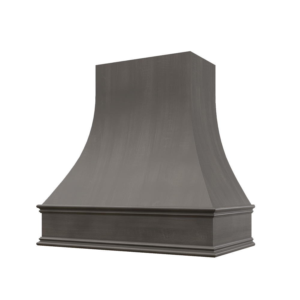Asheville Curved Classic Moulding Smooth Wood Hood 48W x 36H