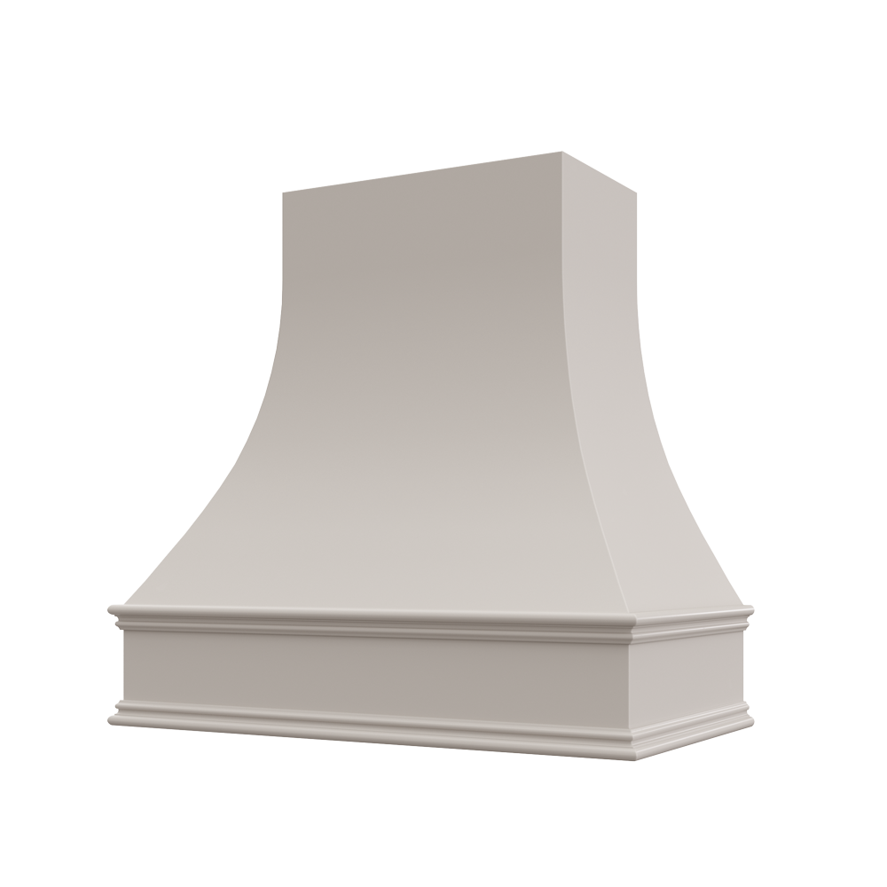 Asheville Curved Classic Moulding Smooth Wood Hood 48W x 48H