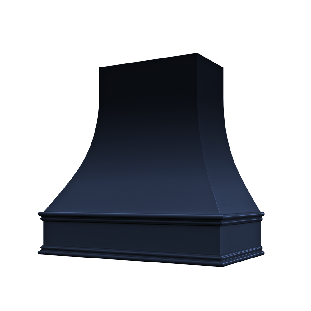 Asheville Curved Classic Moulding Smooth Wood Hood 48W x 36H