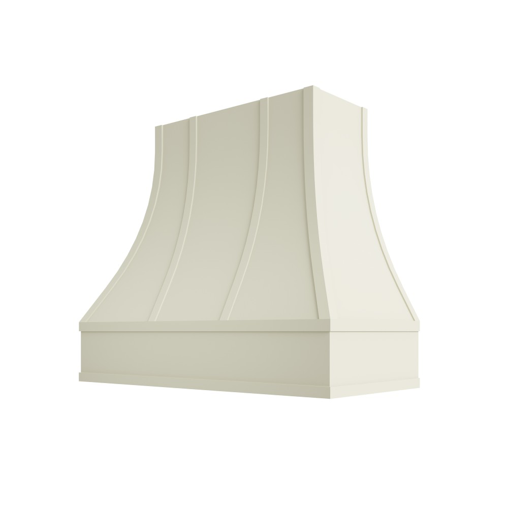 Asheville Curved Flat Moulding Strapped Wood Hood 30W x 36H