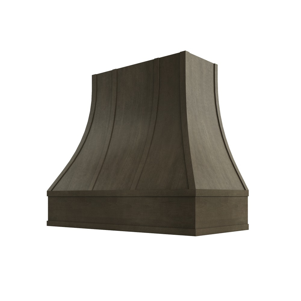 Asheville Curved Flat Moulding Strapped Wood Hood 42W x 36H