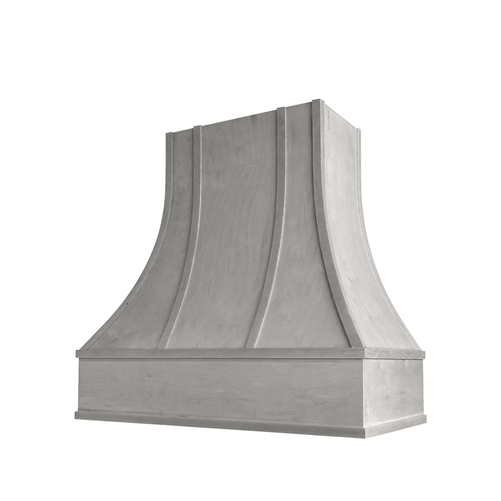 Asheville Curved Flat Moulding Strapped Wood Hood 30W x 36H
