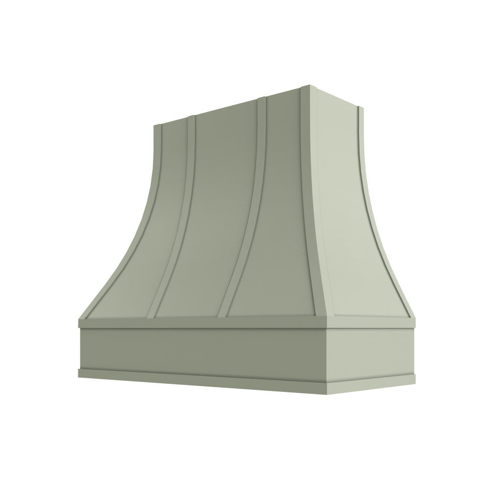 Asheville Curved Flat Moulding Strapped Wood Hood 30W x 36H