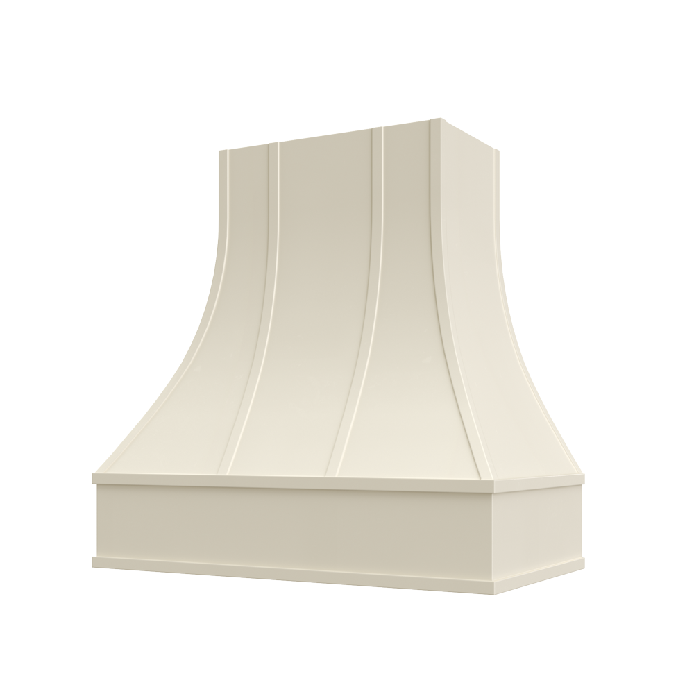 Asheville Curved Flat Moulding Strapped Wood Hood 36W x 36H