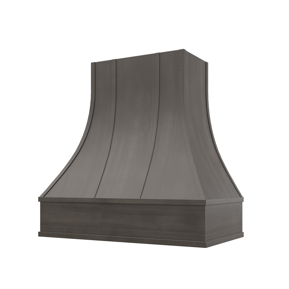 Asheville Curved Flat Moulding Strapped Wood Hood 30W x 36H