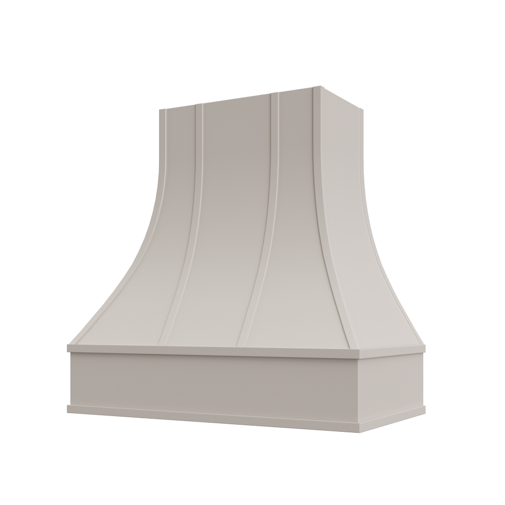 Asheville Curved Flat Moulding Strapped Wood Hood 30W x 48H