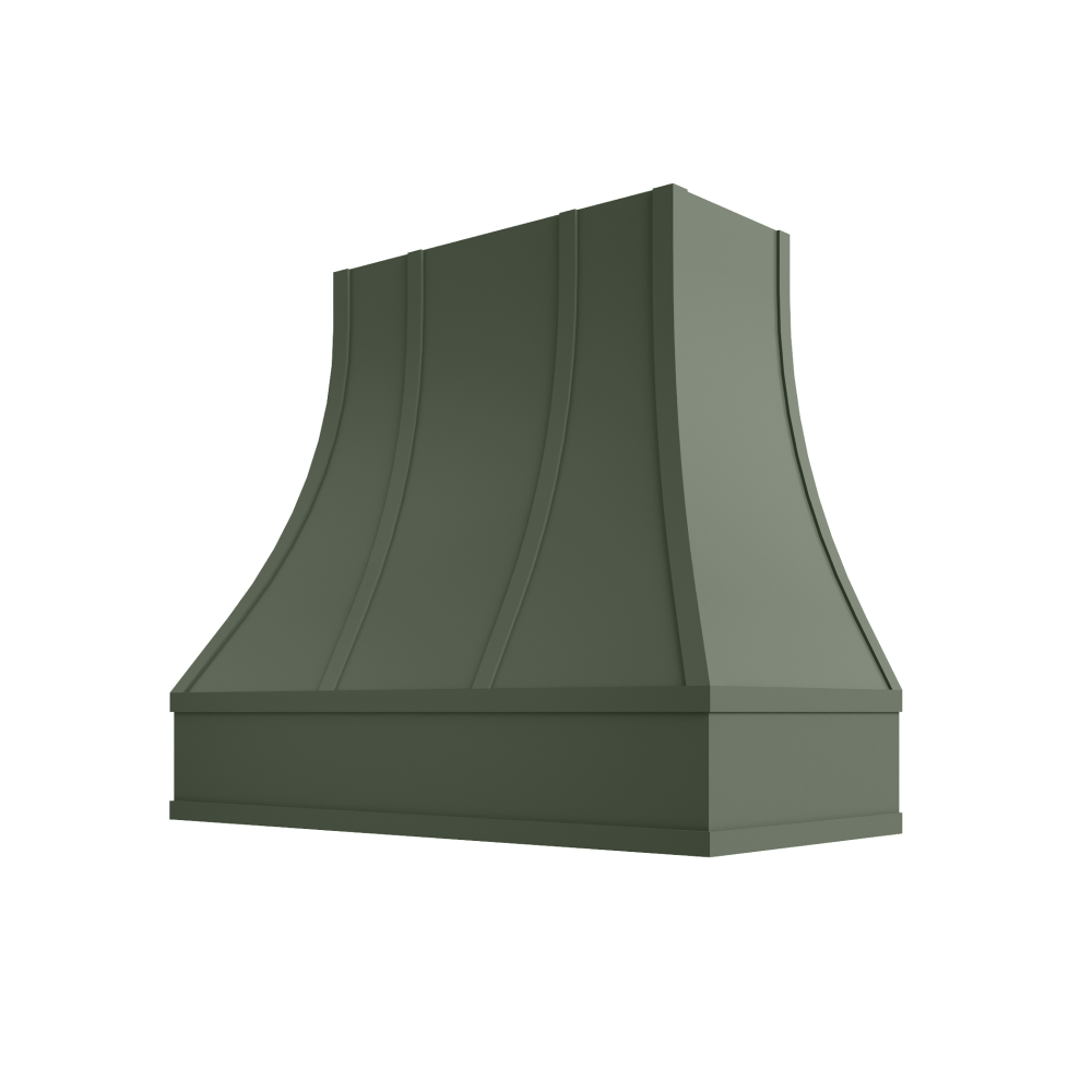 Asheville Curved Flat Moulding Strapped Wood Hood 36W x 36H