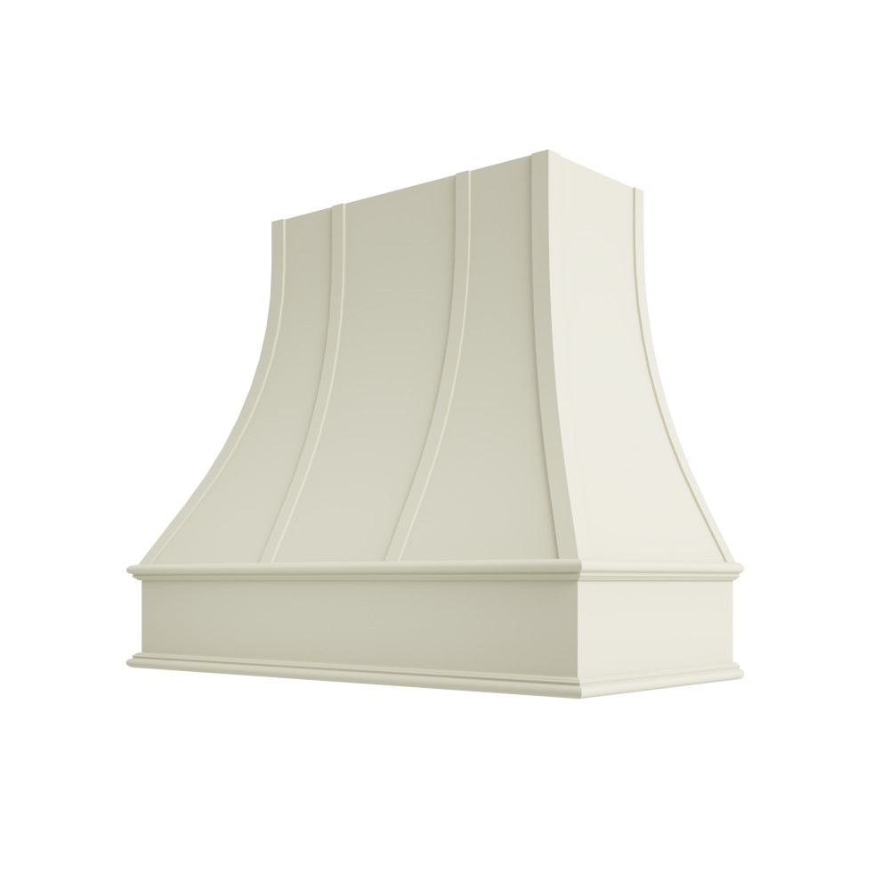 Asheville Curved Classic Moulding Strapped Wood Hood 42W x 36H