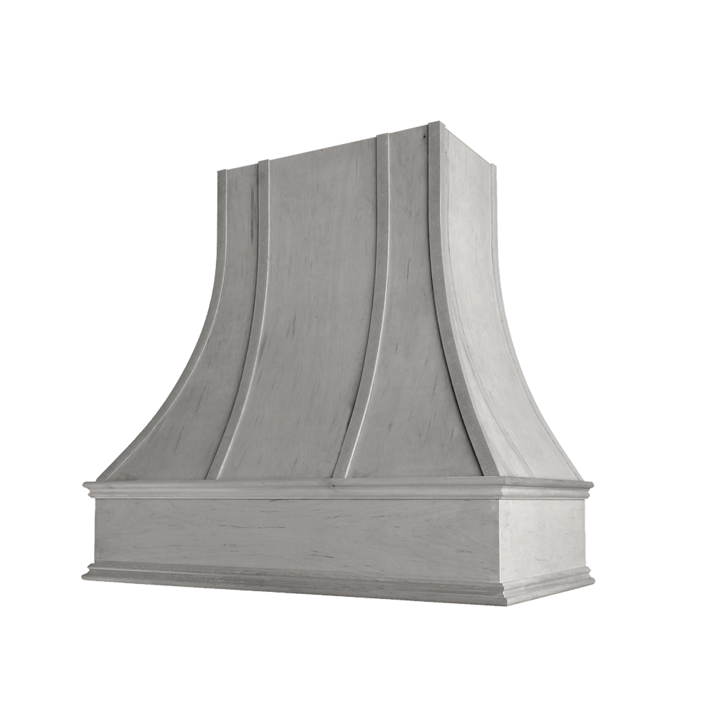 Asheville Curved Classic Moulding Strapped Wood Hood 42W x 36H