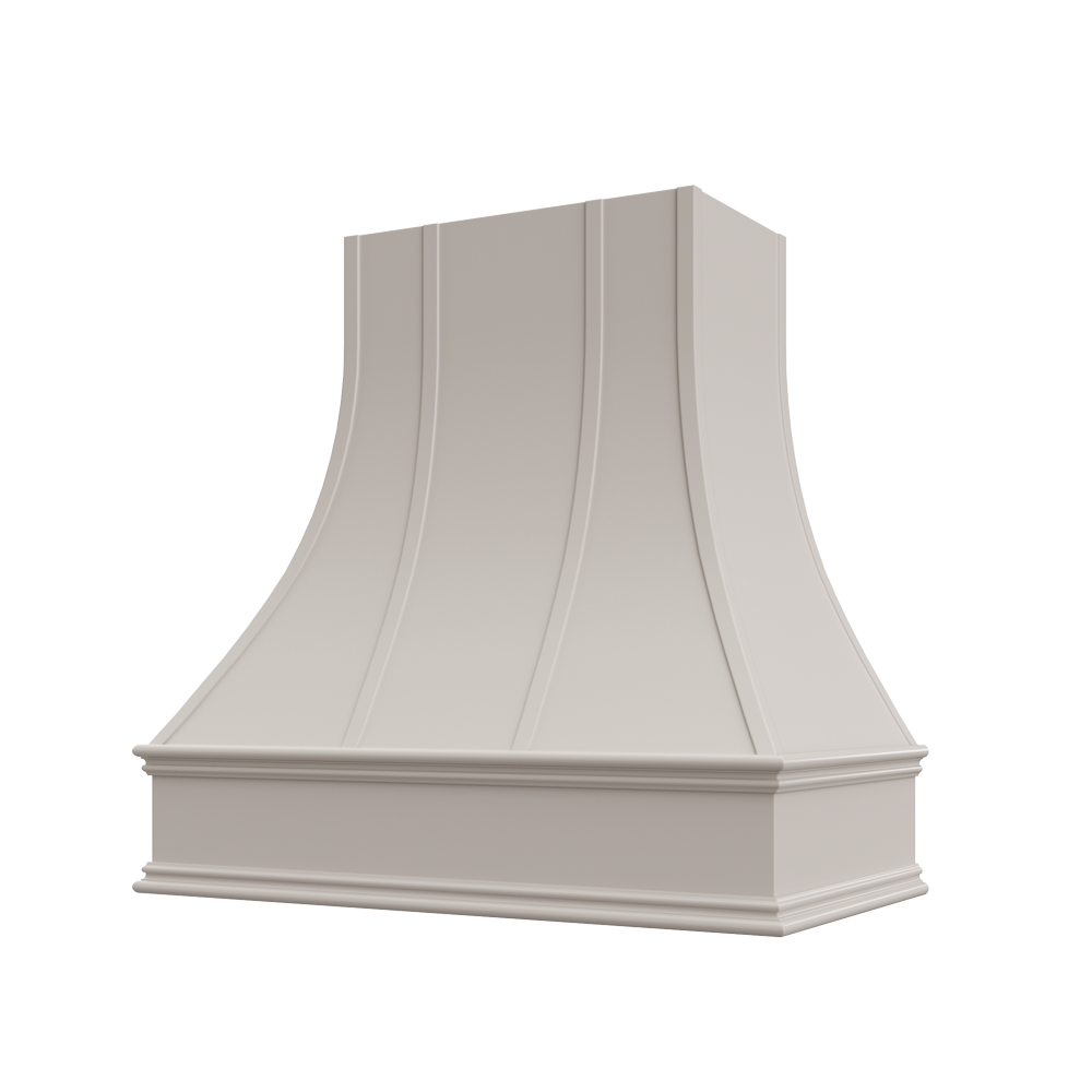 Asheville Curved Classic Moulding Strapped Wood Hood 30W x 36H