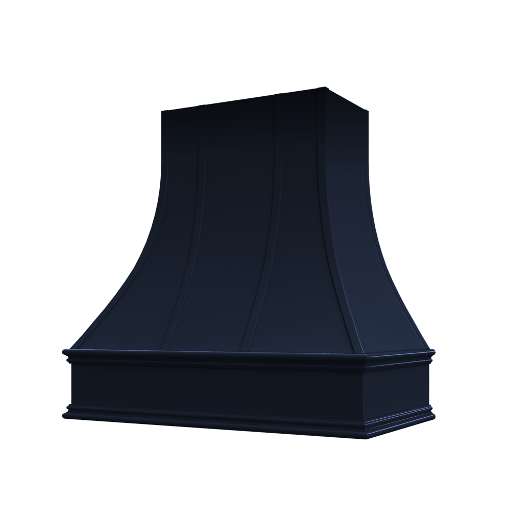 Asheville Curved Classic Moulding Strapped Wood Hood 30W x 36H