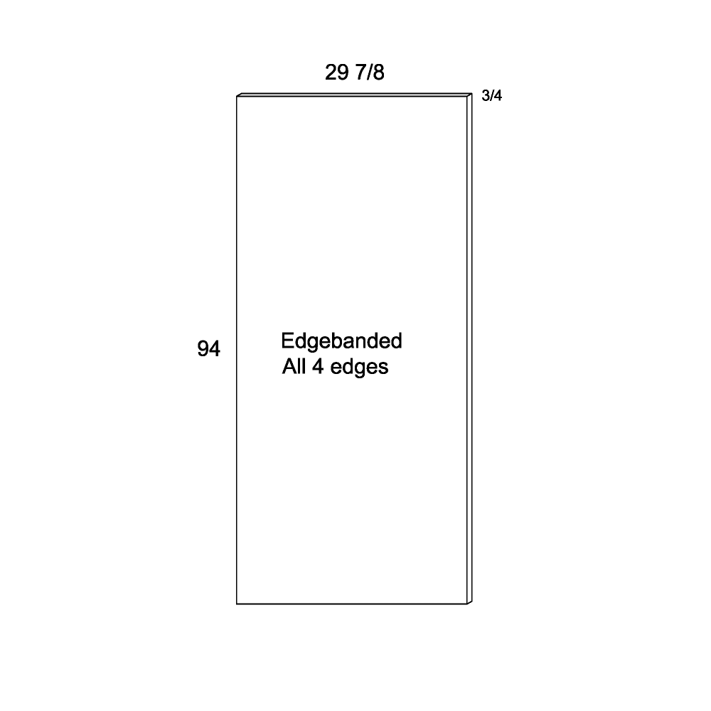 Torino Dark Wood Tall End Panel - official cabinet dimensions