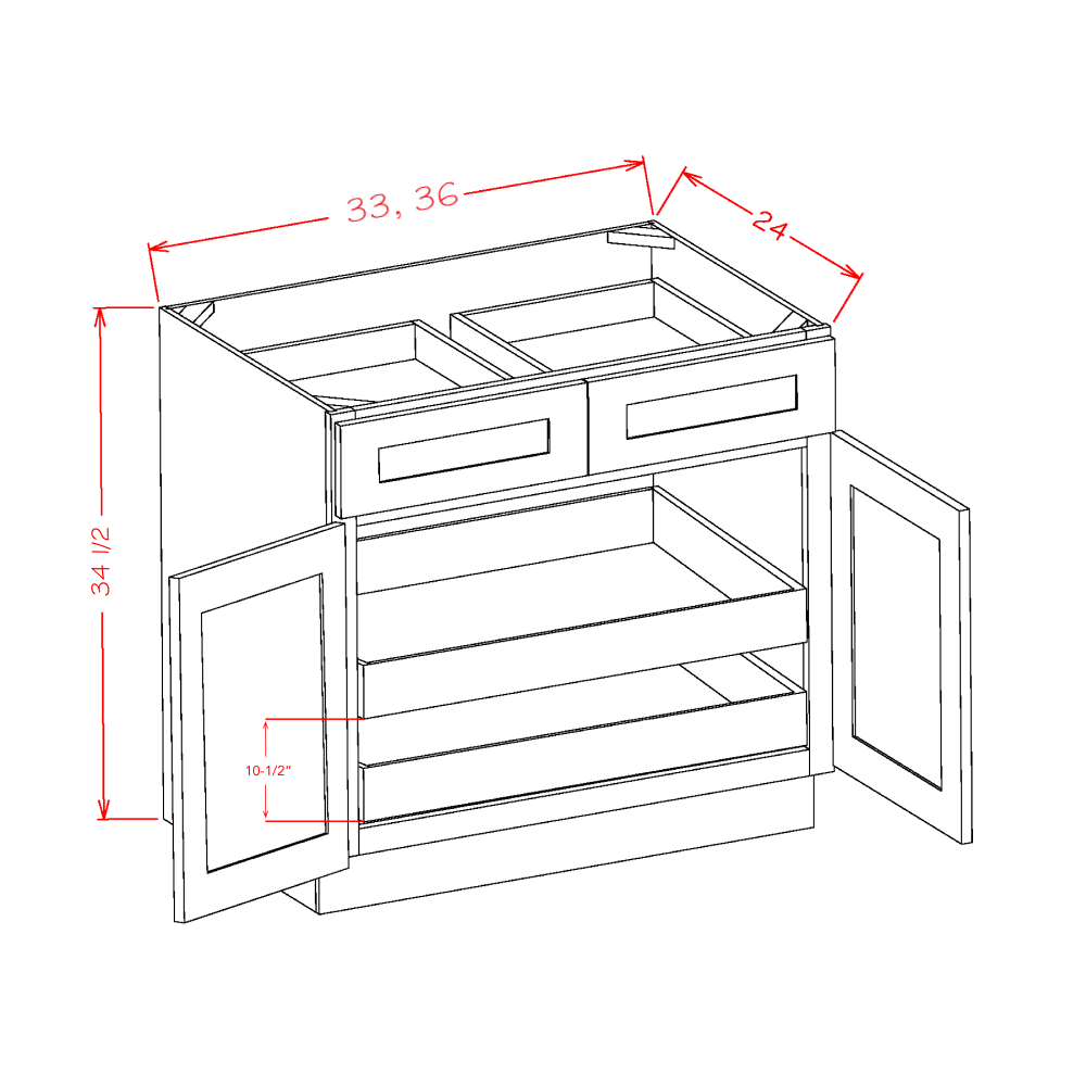 Oxford White 36" x 34.5" Base Cabinet (B362RS)
