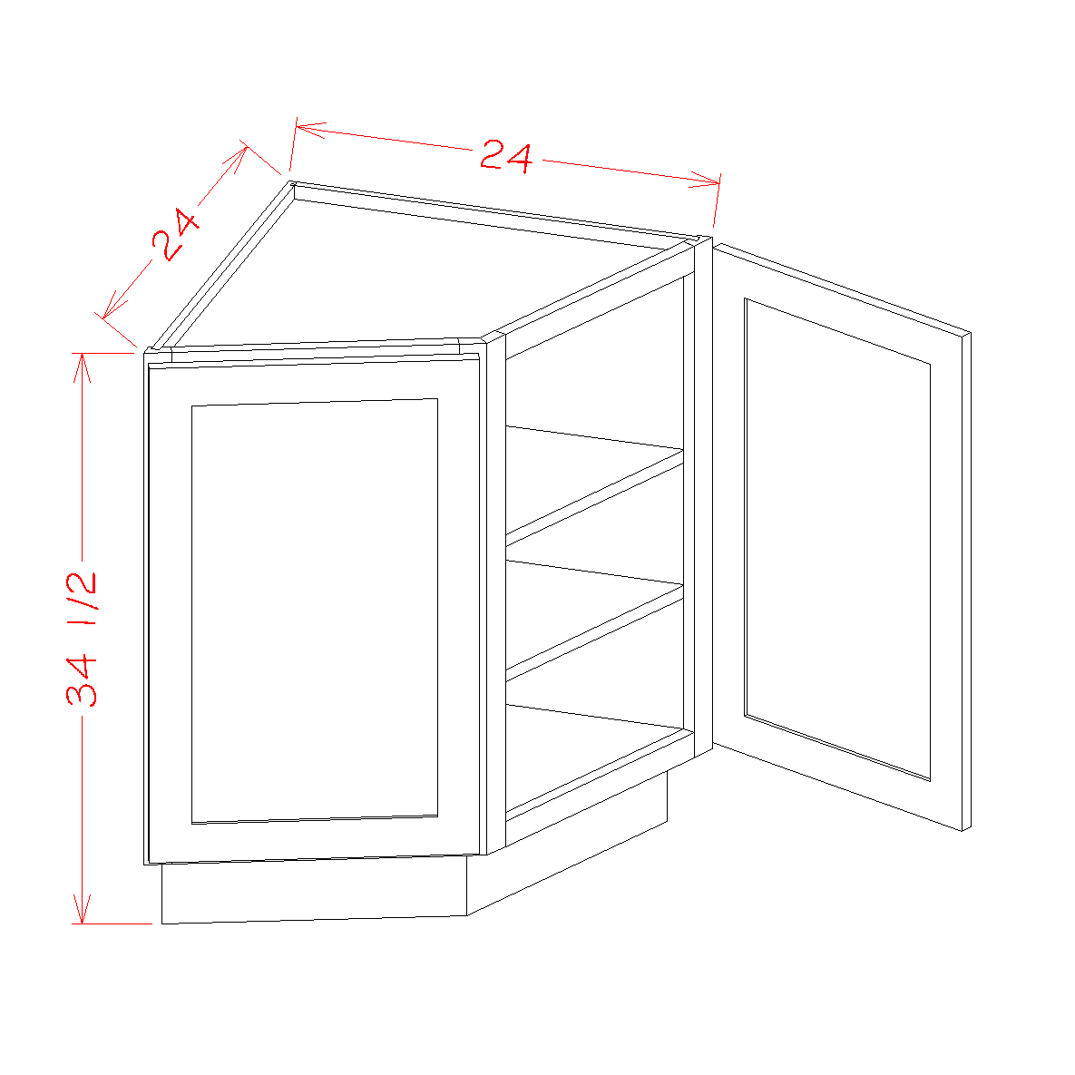 Oxford White 24" x 34.5" Base End Cabinet (BEC24)