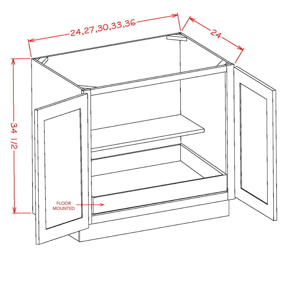 Oxford White 36" x 34.5" Base Cabinet (B36FH1RS)