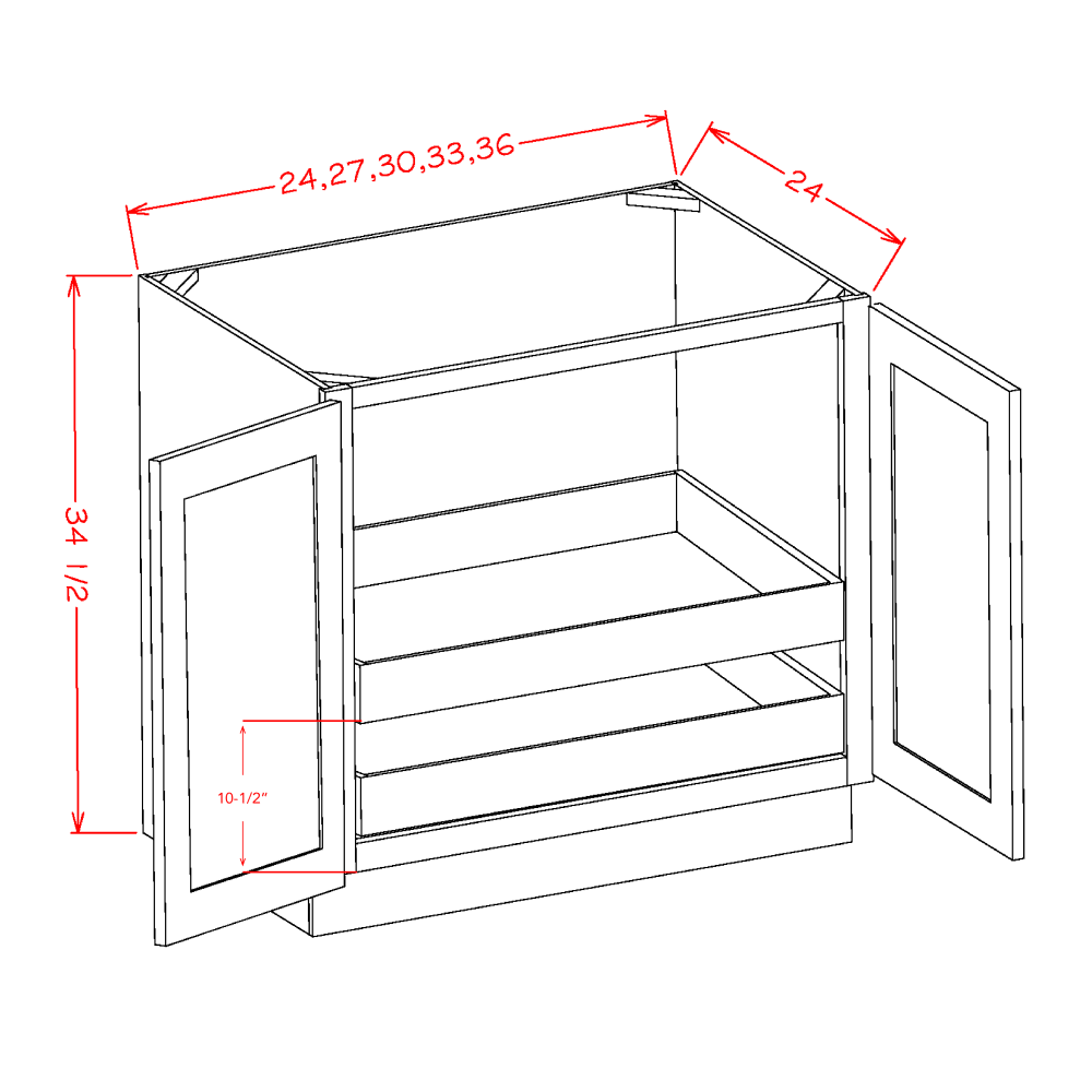 Oxford White 30" x 34.5" Base Cabinet (B30FH2RS)
