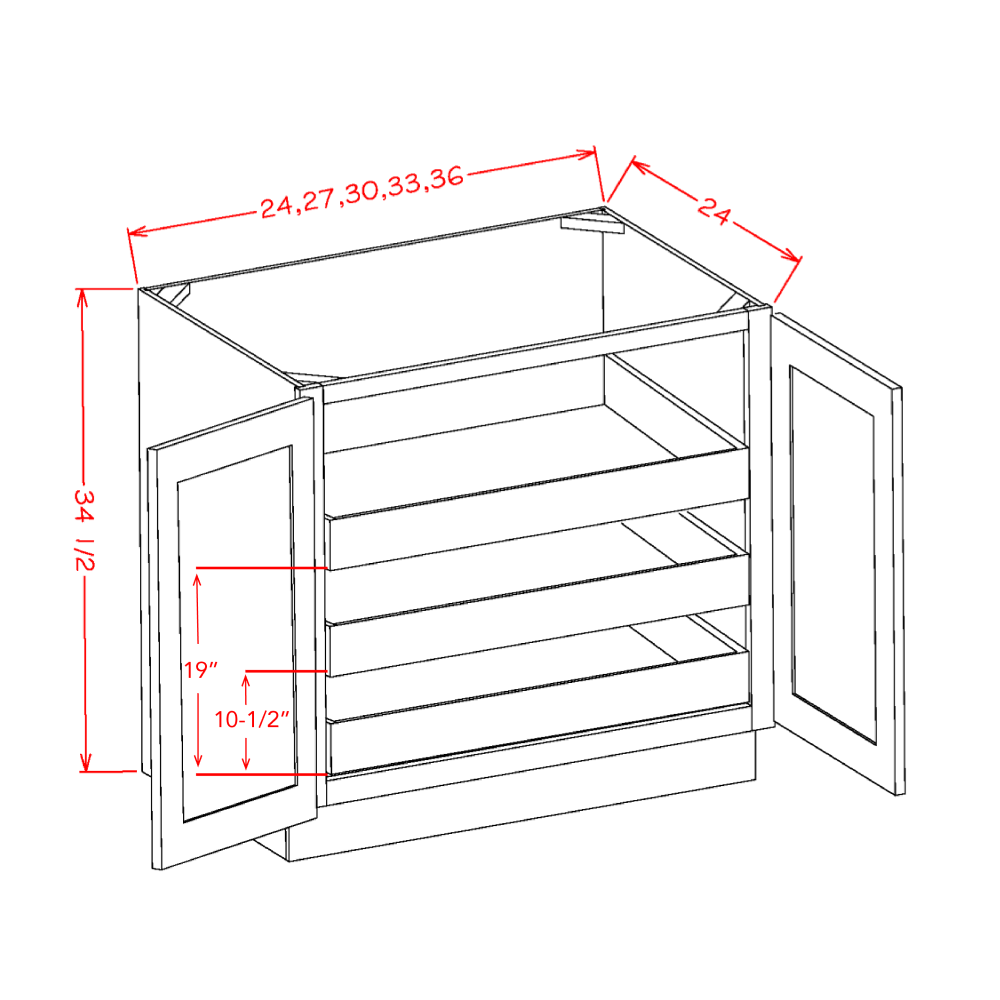 Oxford White 36" x 34.5" Base Cabinet (B36FH3RS)