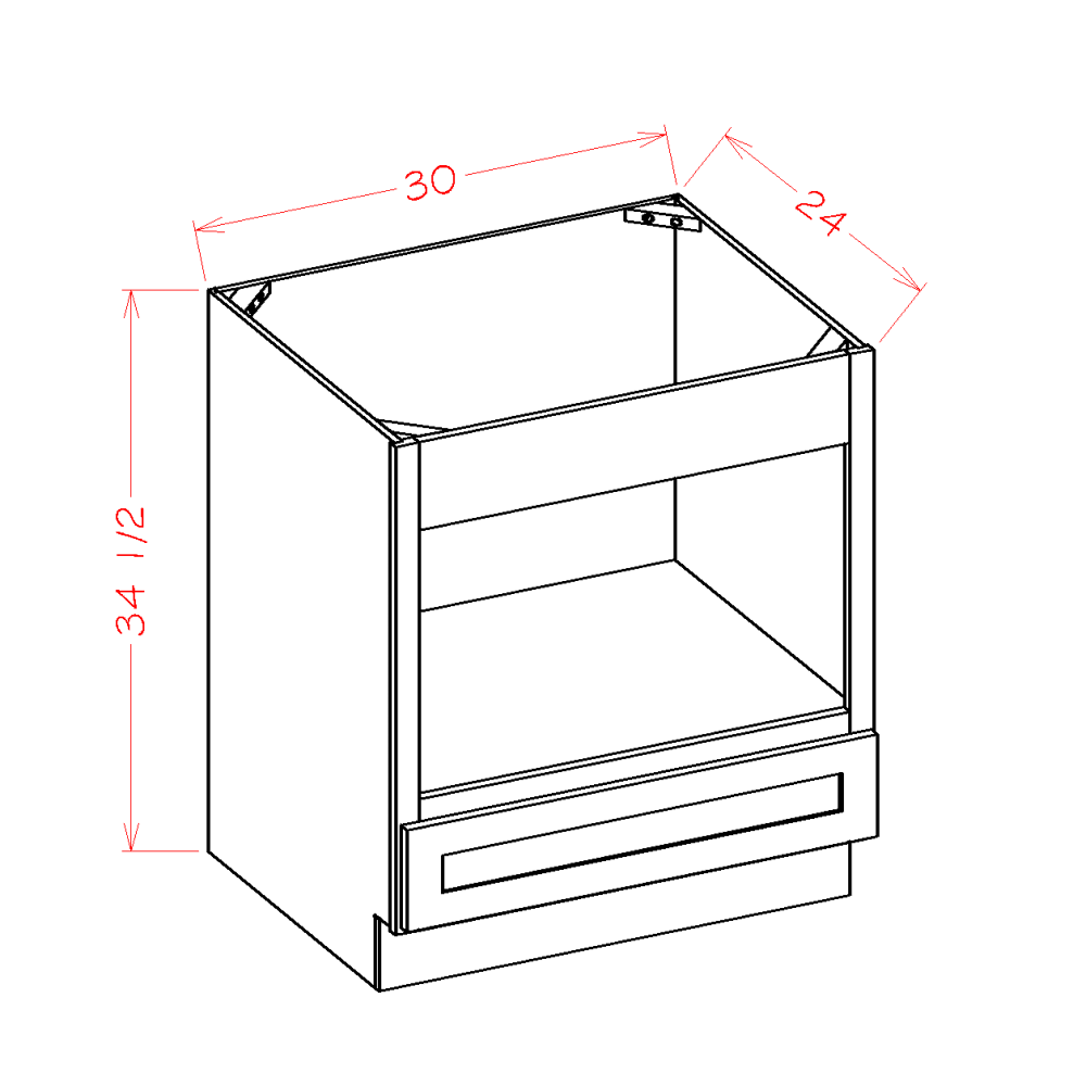 Oxford White 30" x 34.5" Base Microwave Cabinet (BMW30)