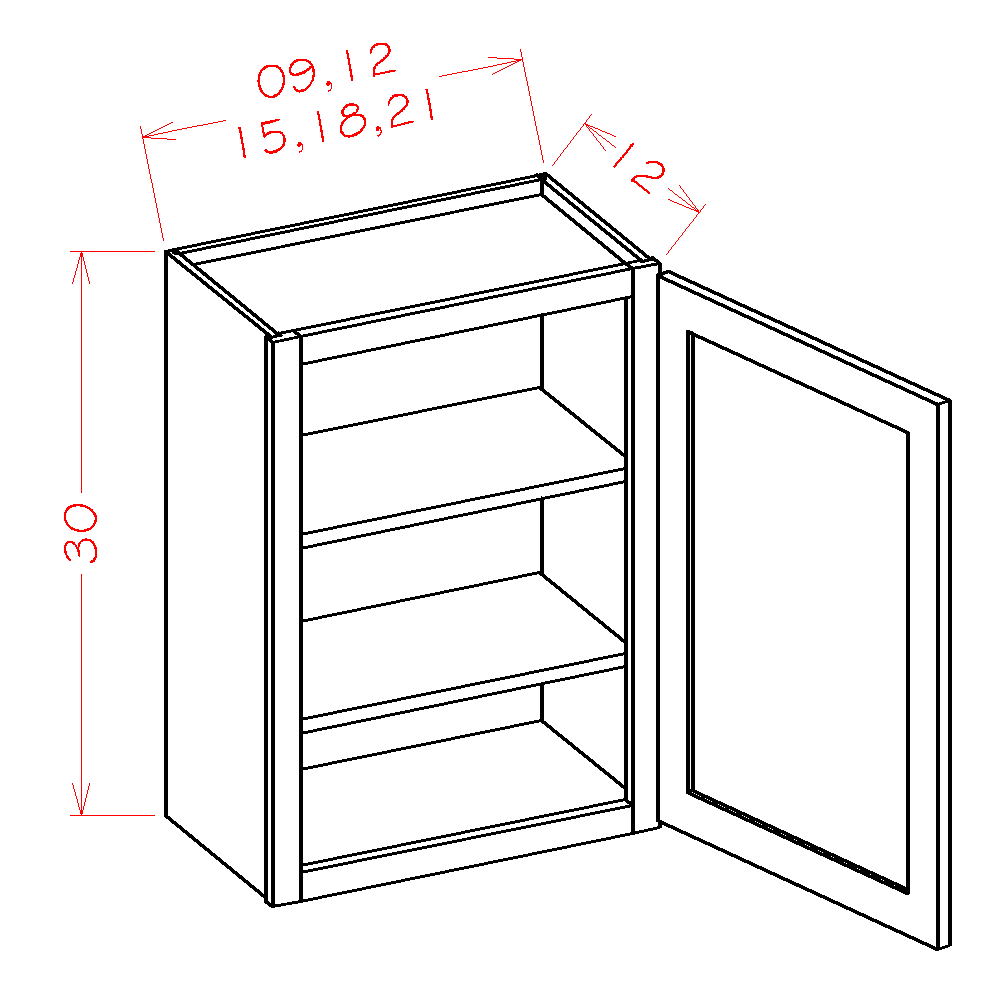 Shaker White 24" x 30" Wall Cabinet (W2430)
