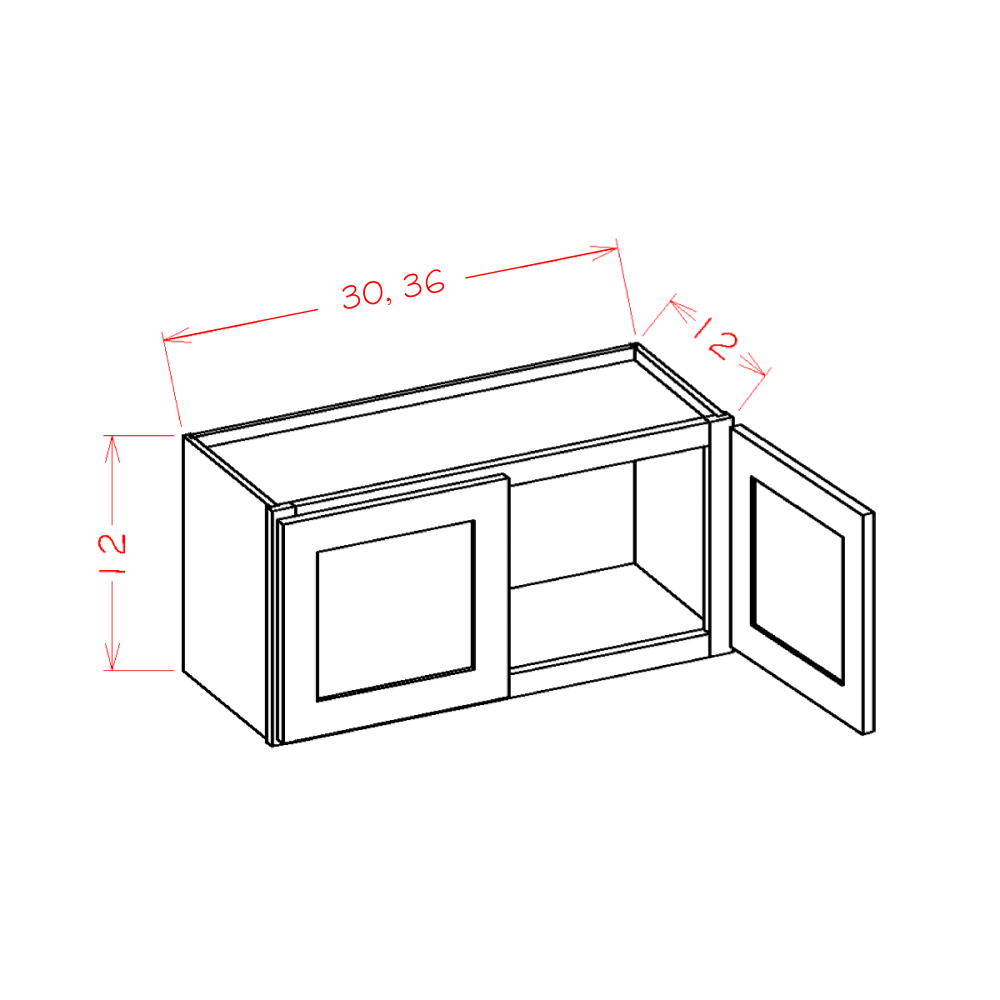Shaker Unfinished 12" High Wall Bridge Cabinet