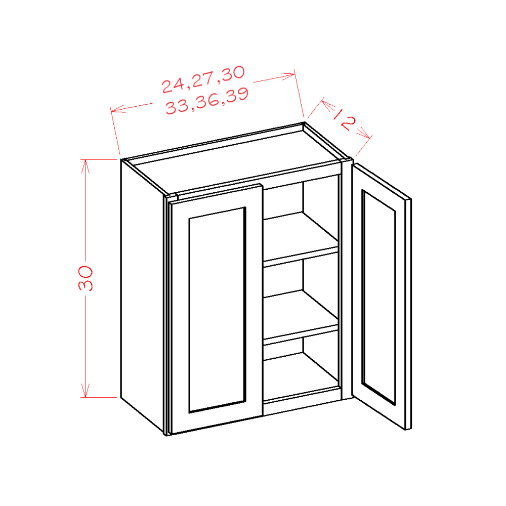 Oxford White 36" x 30" Wall Cabinet (W3630)