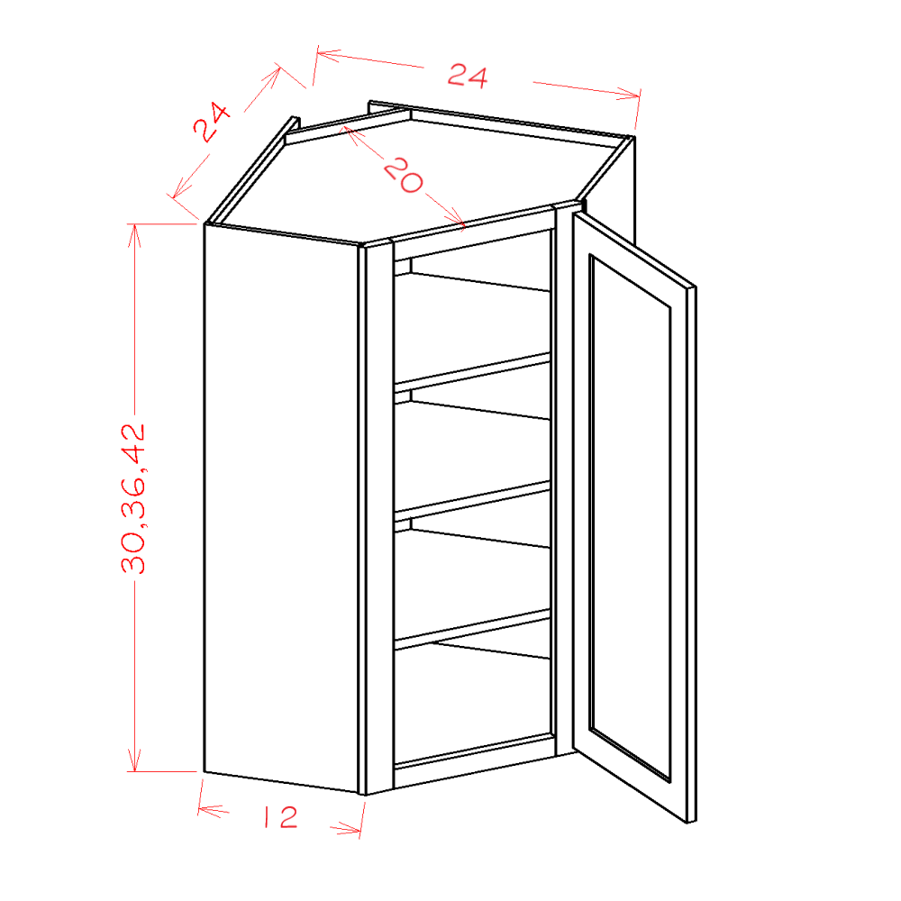 Oxford Cashmere 24" x 42" Wall Corner Cabinet (DCW2442)