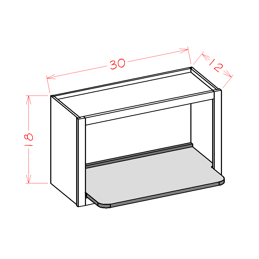Oxford Cashmere 30" x 18" Microwave Wall Cabinet (Shelf only) (WMSSHELF)