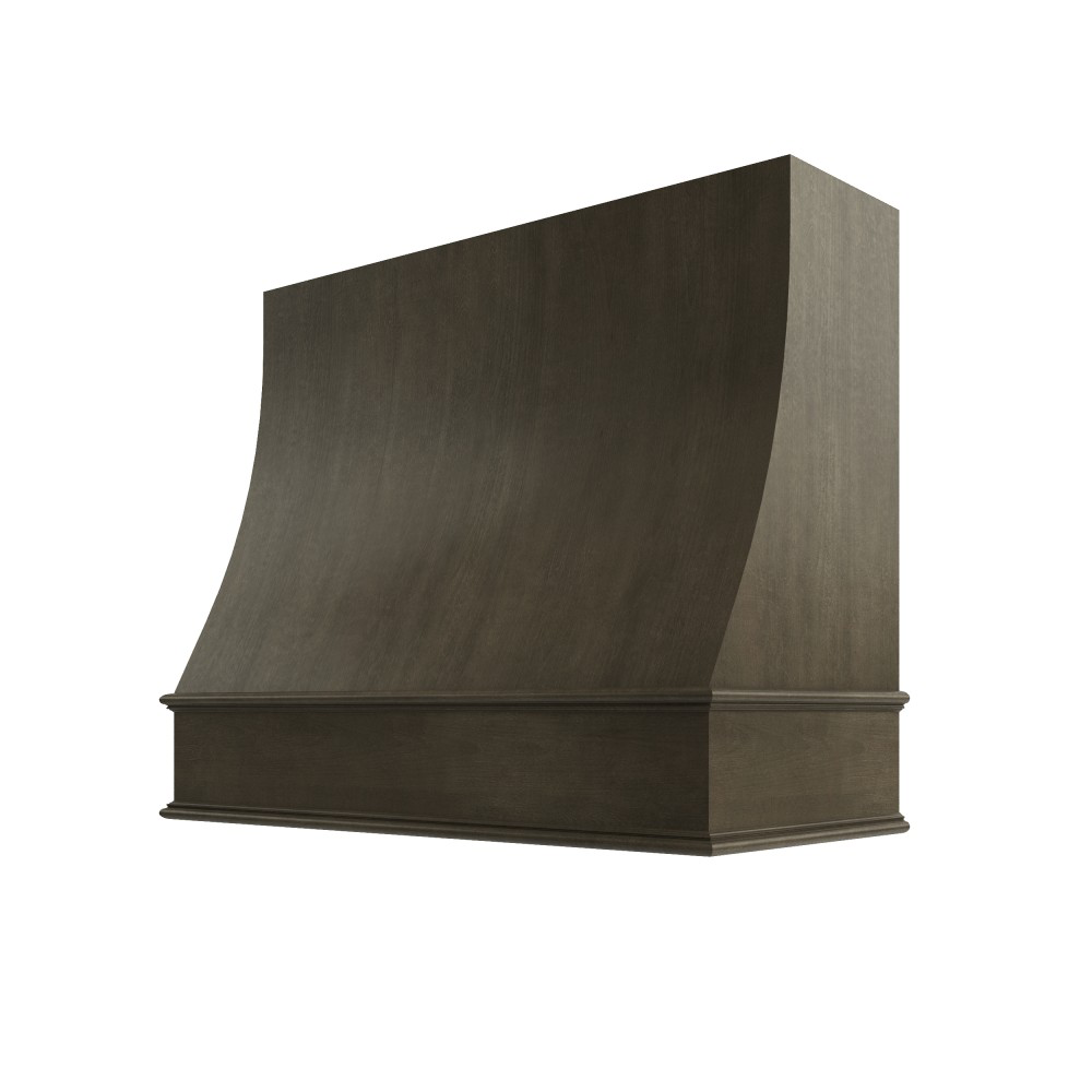 Charlotte Curved Classic Moulding Smooth Wood Hood 30W x 48H