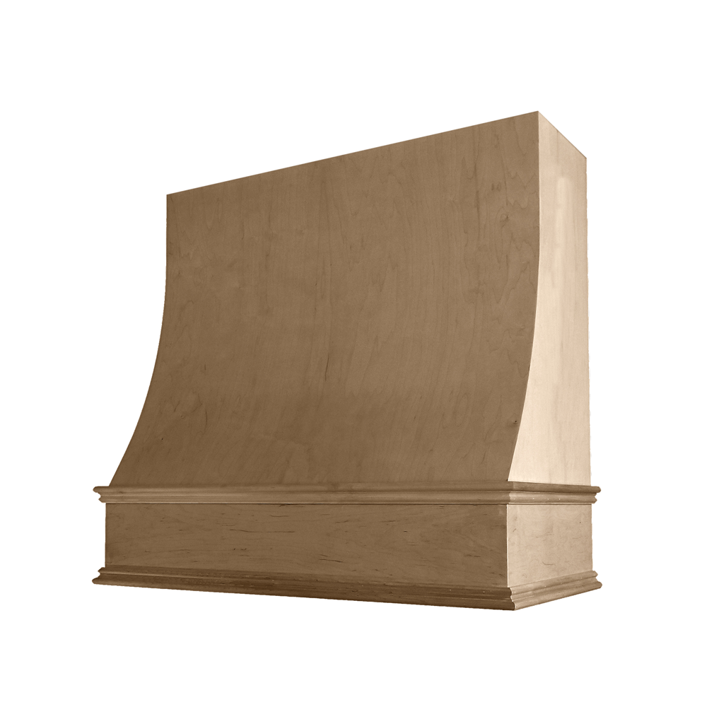 Charlotte Curved Classic Moulding Smooth Wood Hood 30W x 48H