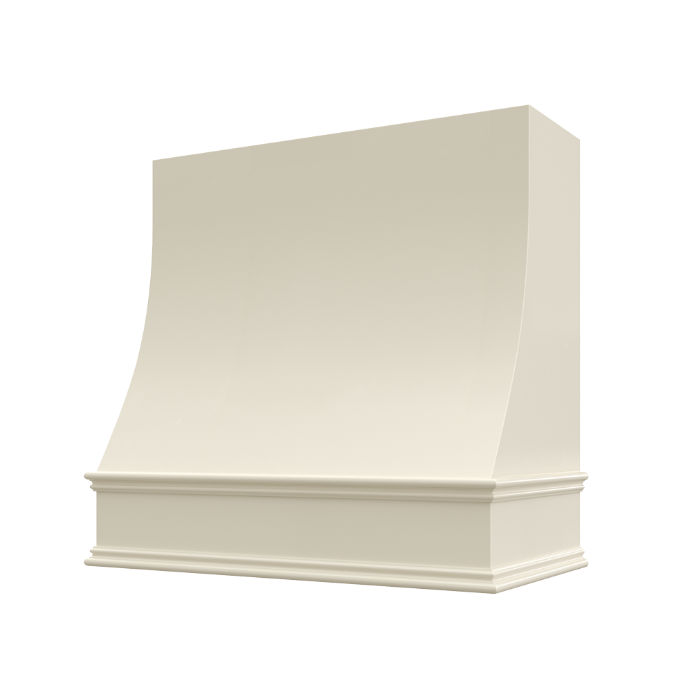 Charlotte Curved Classic Moulding Smooth Wood Hood 42W x 36H