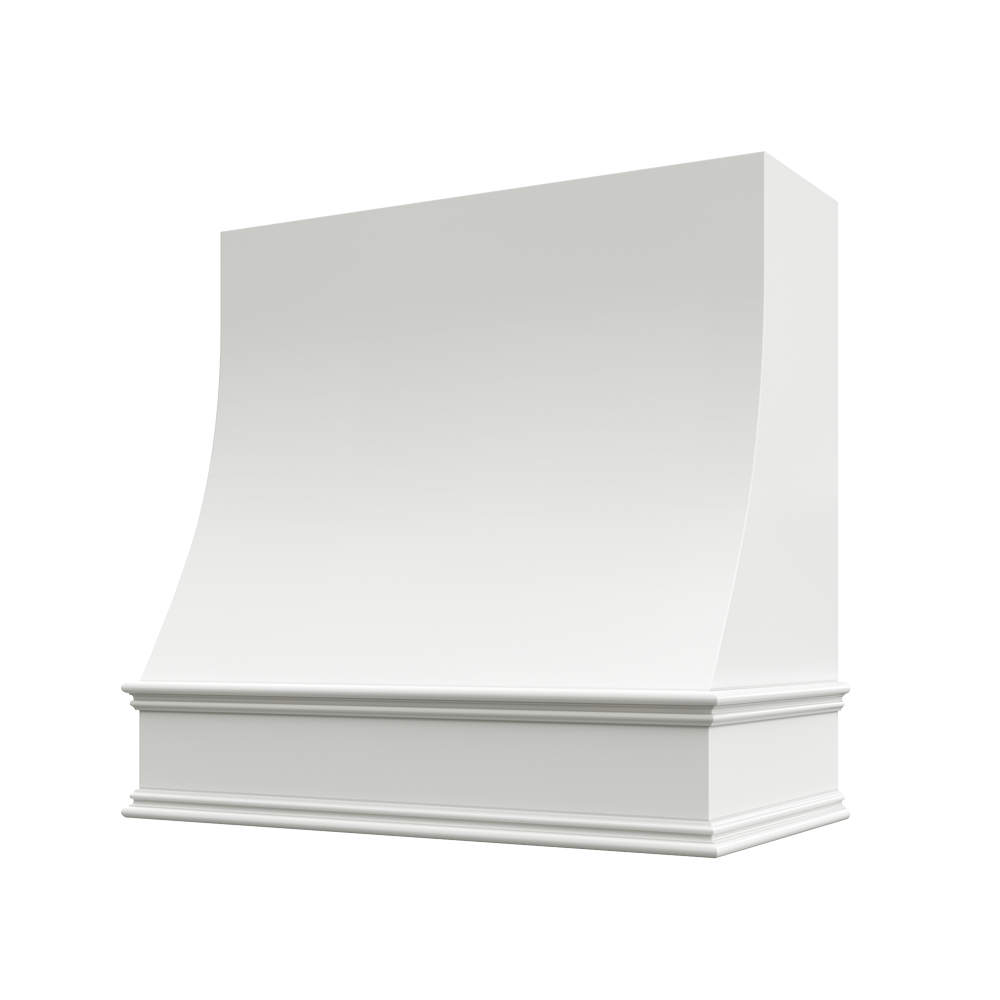 Charlotte Curved Classic Moulding Smooth Wood Hood 30W x 48H