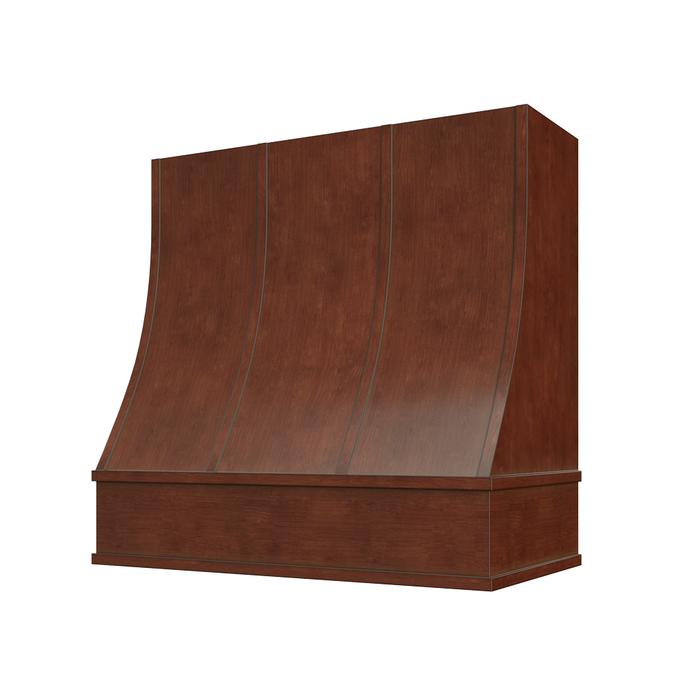 Charlotte Curved Flat Moulding Strapped Wood Hood 36W x 48H