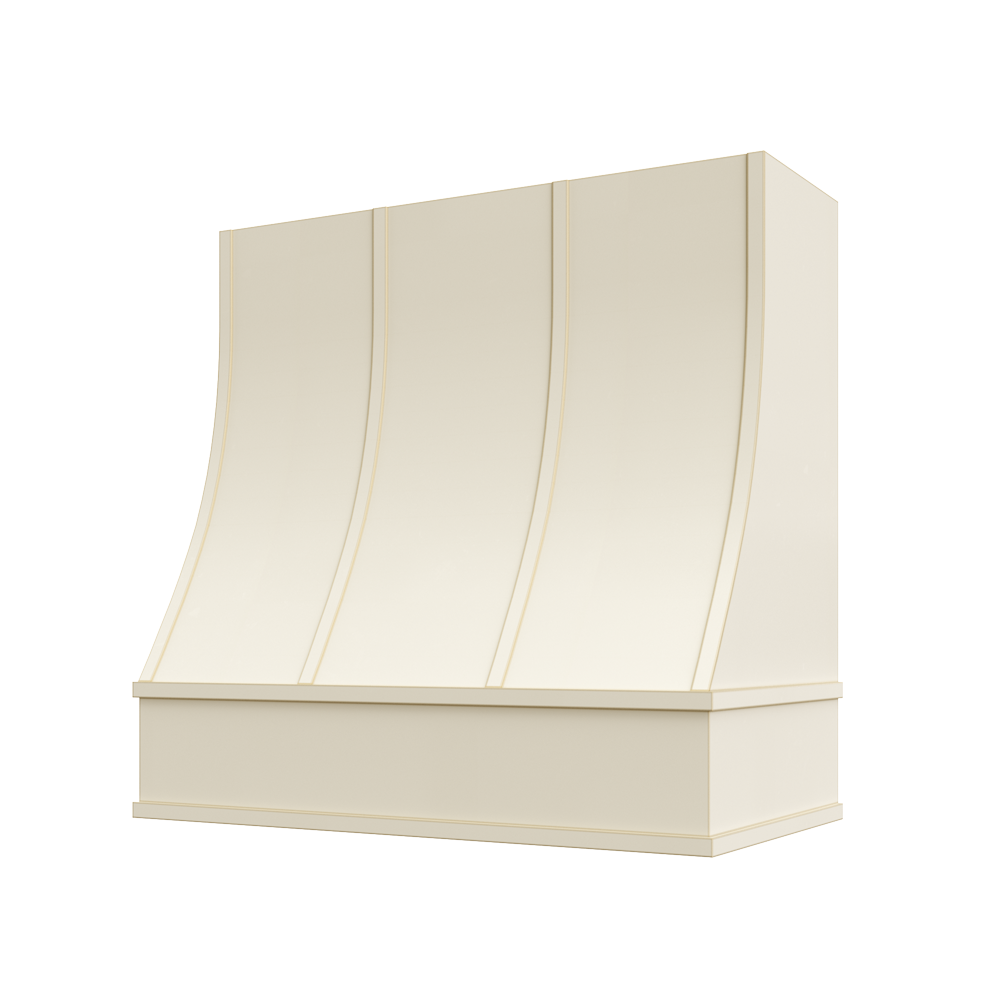 Charlotte Curved Flat Moulding Strapped Wood Hood 48W x 48H