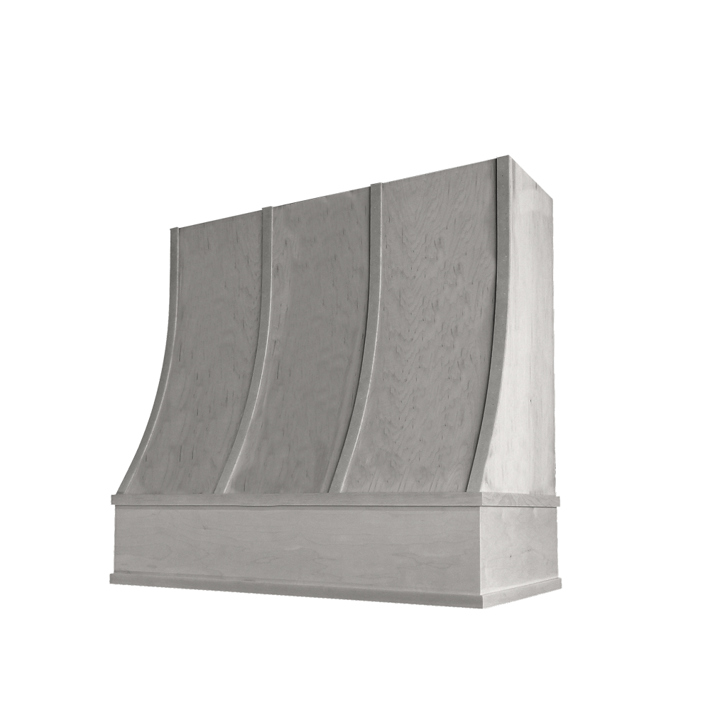 Charlotte Curved Flat Moulding Strapped Wood Hood 30W x 48H