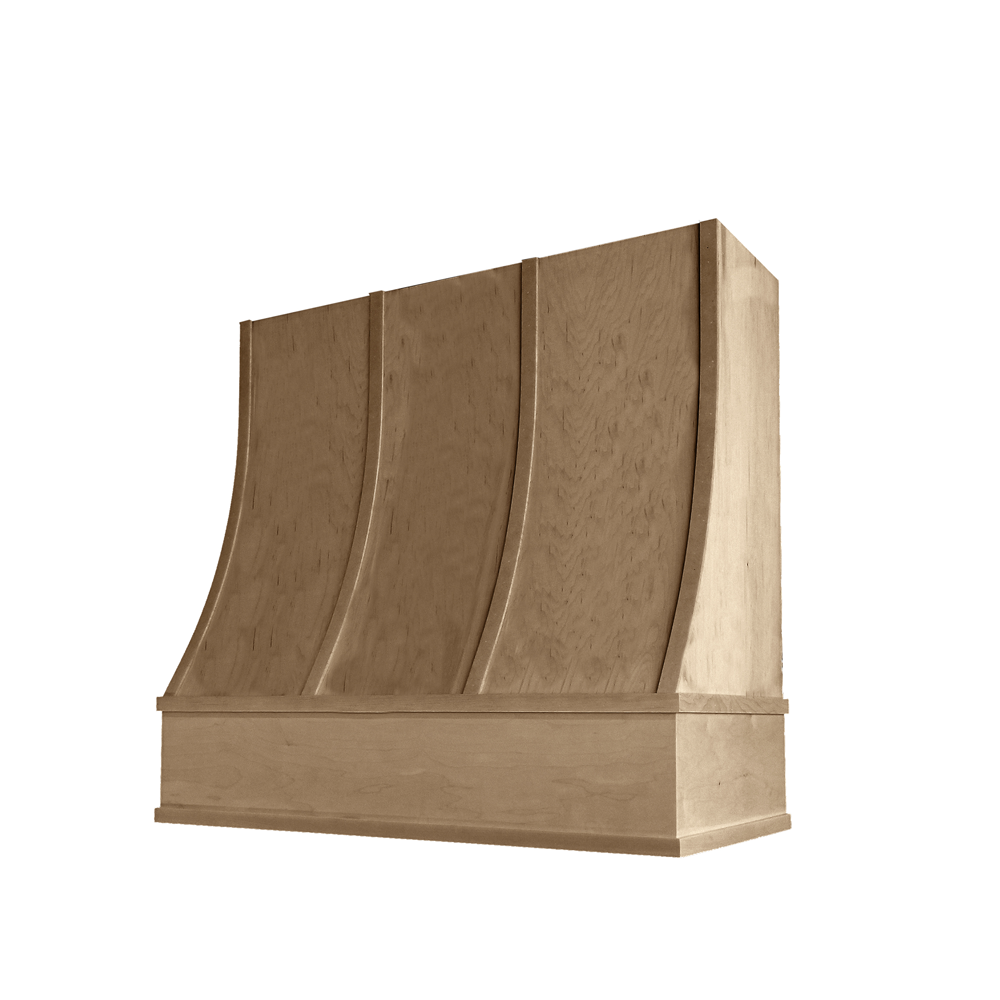 Charlotte Curved Flat Moulding Strapped Wood Hood 48W x 48H