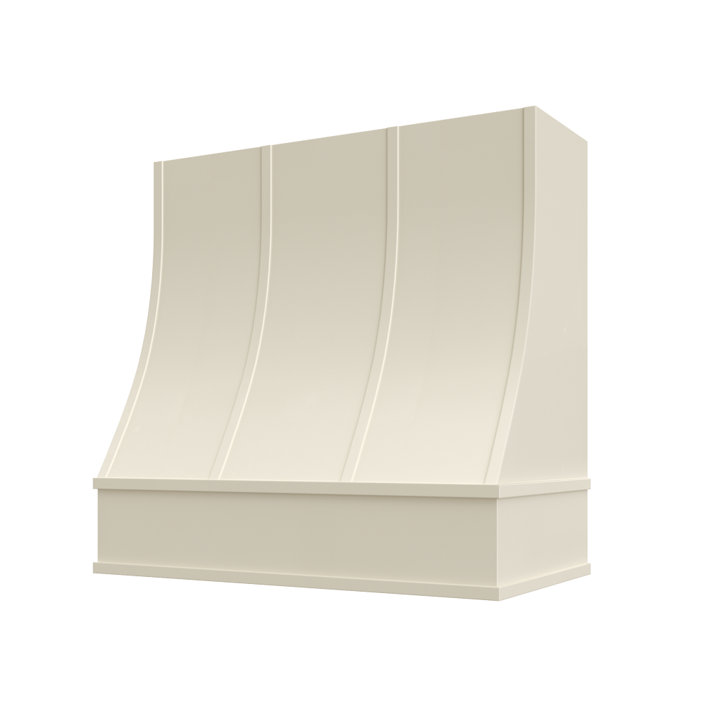 Charlotte Curved Flat Moulding Strapped Wood Hood 48W x 48H