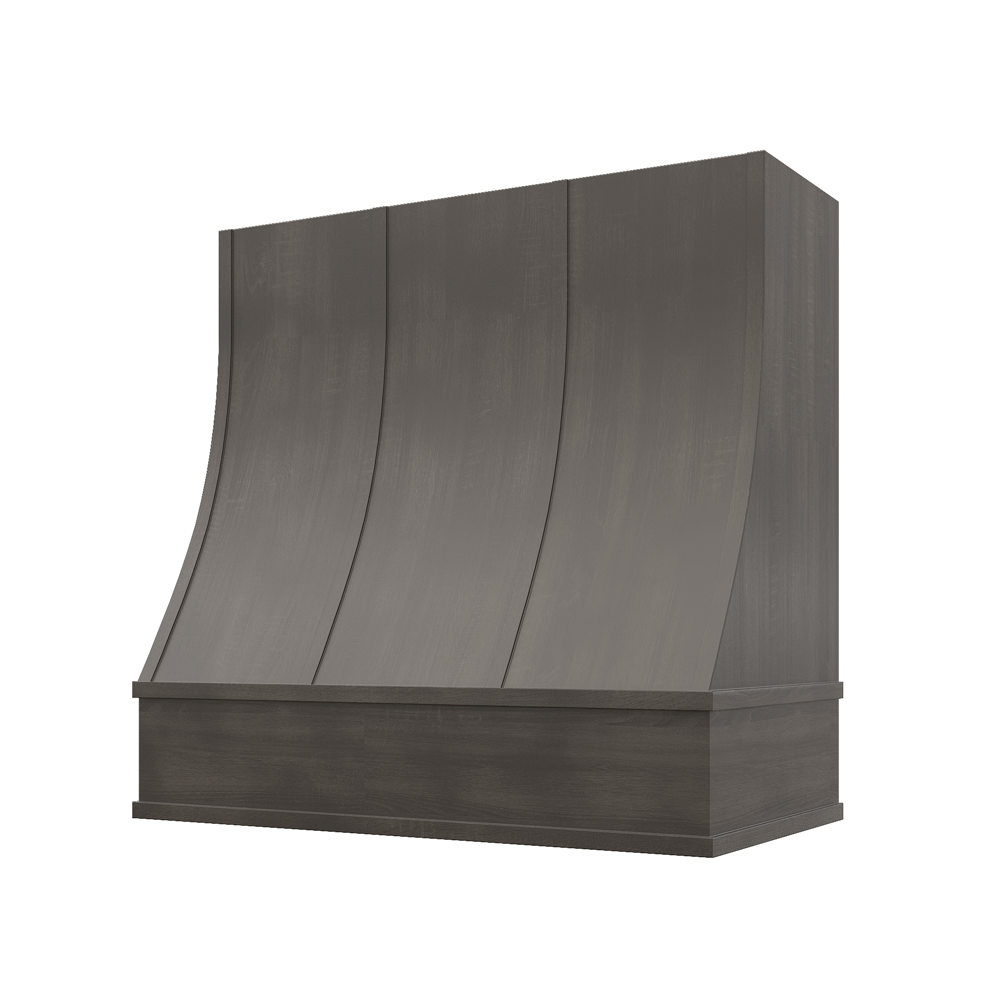 Charlotte Curved Flat Moulding Strapped Wood Hood 42W x 48H