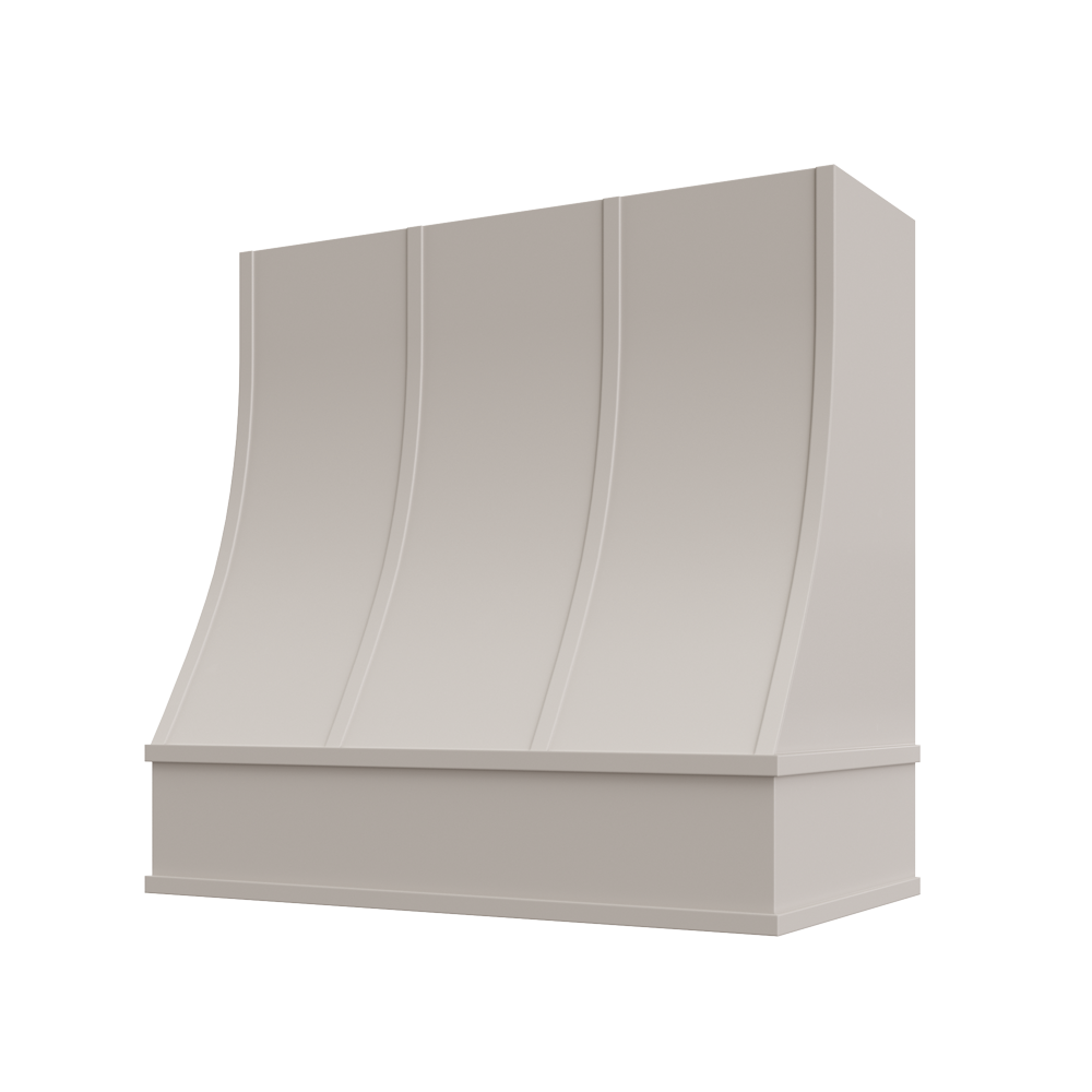 Charlotte Curved Flat Moulding Strapped Wood Hood 36W x 48H