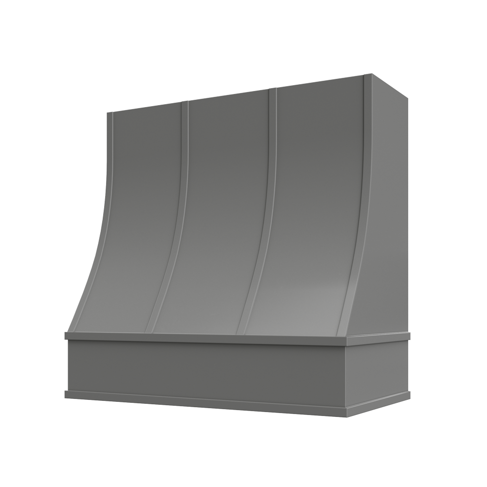 Charlotte Curved Flat Moulding Strapped Wood Hood 30W x 48H