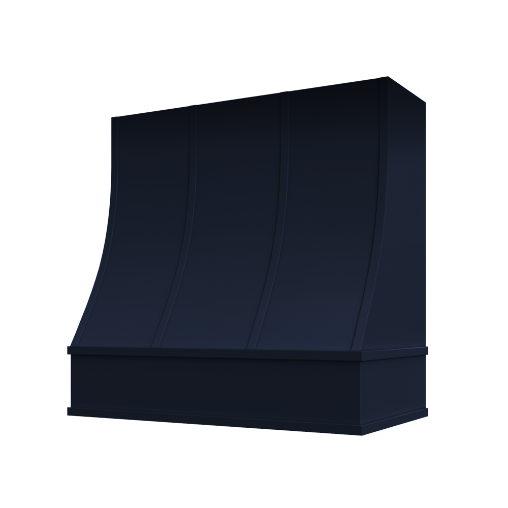 Charlotte Curved Flat Moulding Strapped Wood Hood 42W x 36H