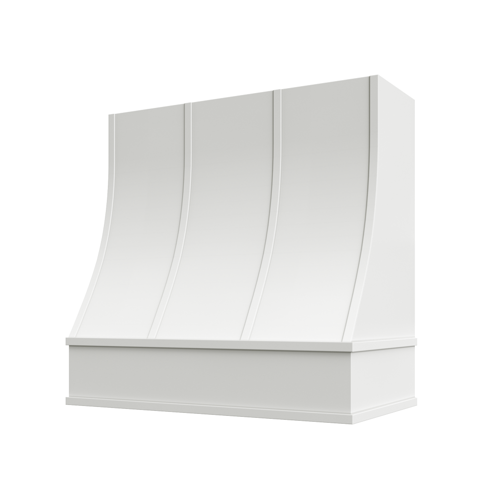 Charlotte Curved Flat Moulding Strapped Wood Hood 30W x 48H