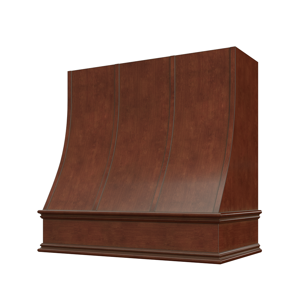Charlotte Curved Classic Moulding Strapped Wood Hood 30W x 36H