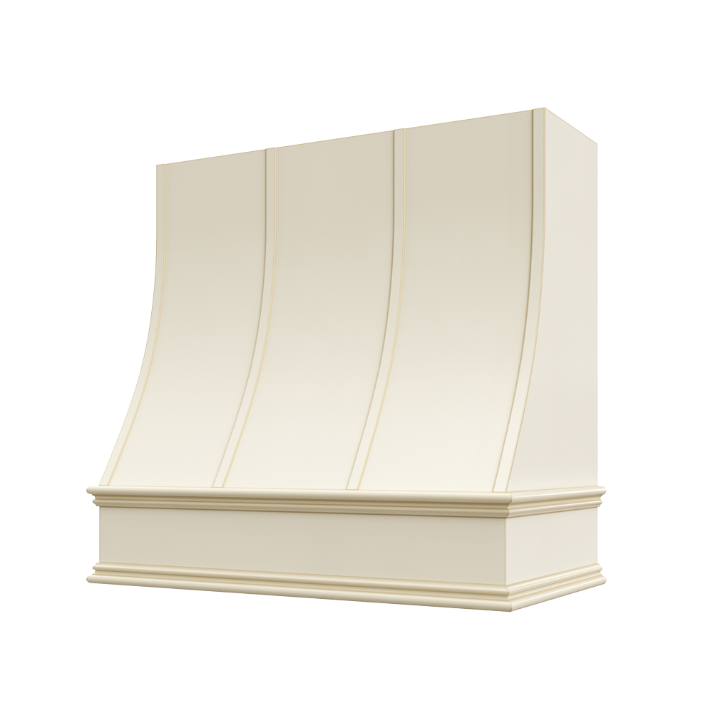 Charlotte Curved Classic Moulding Strapped Wood Hood 36W x 36H
