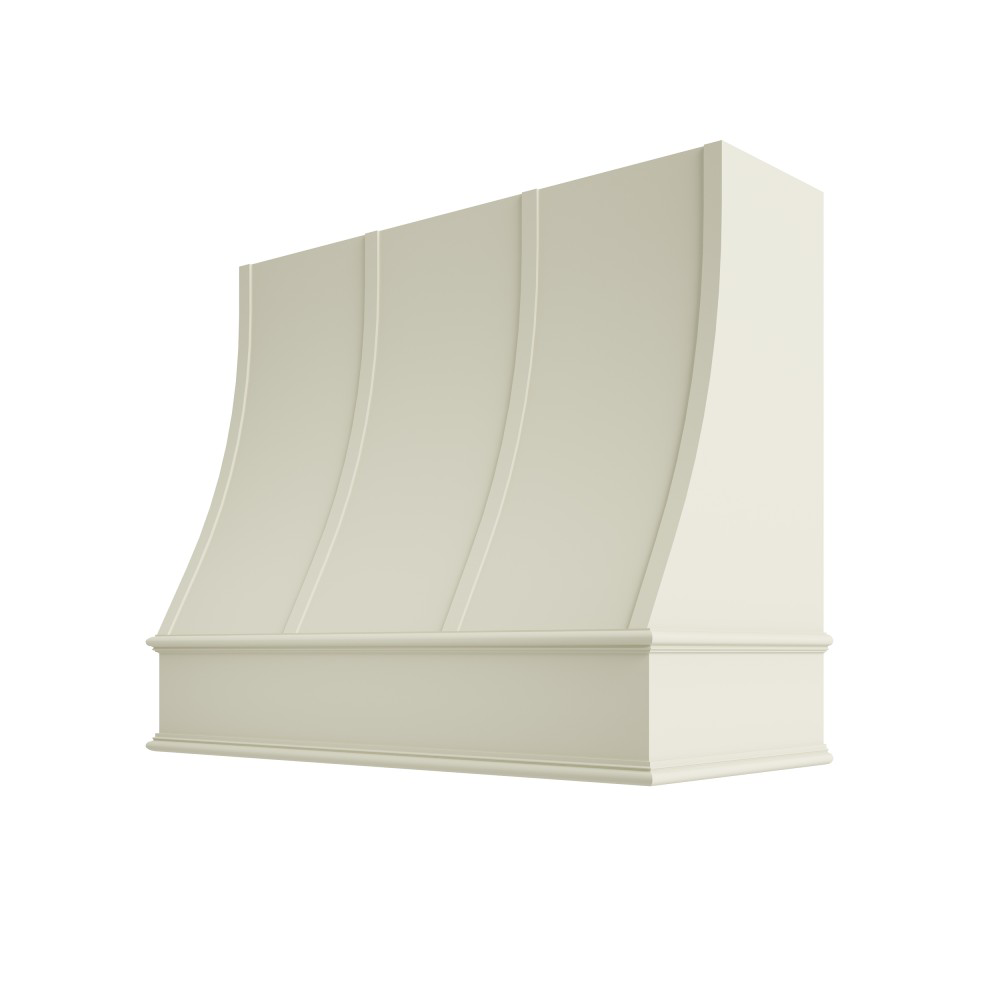 Charlotte Curved Classic Moulding Strapped Wood Hood 30W x 48H