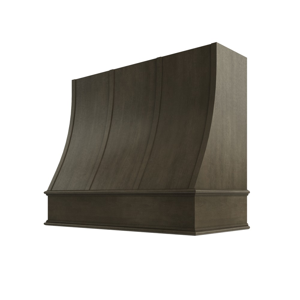 Charlotte Curved Classic Moulding Strapped Wood Hood 42W x 48H