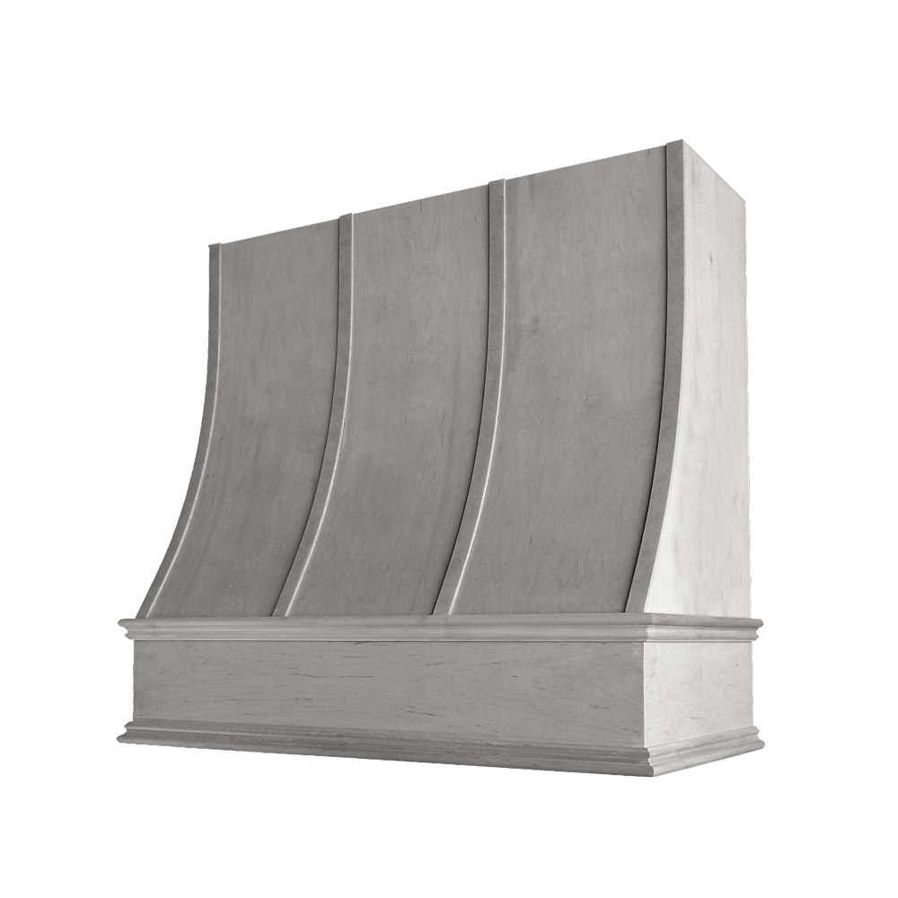 Charlotte Curved Classic Moulding Strapped Wood Hood 30W x 48H
