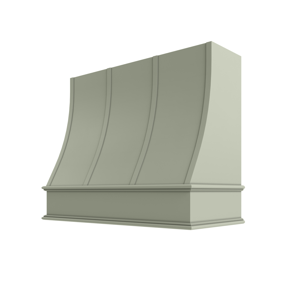 Charlotte Curved Classic Moulding Strapped Wood Hood 48W x 36H