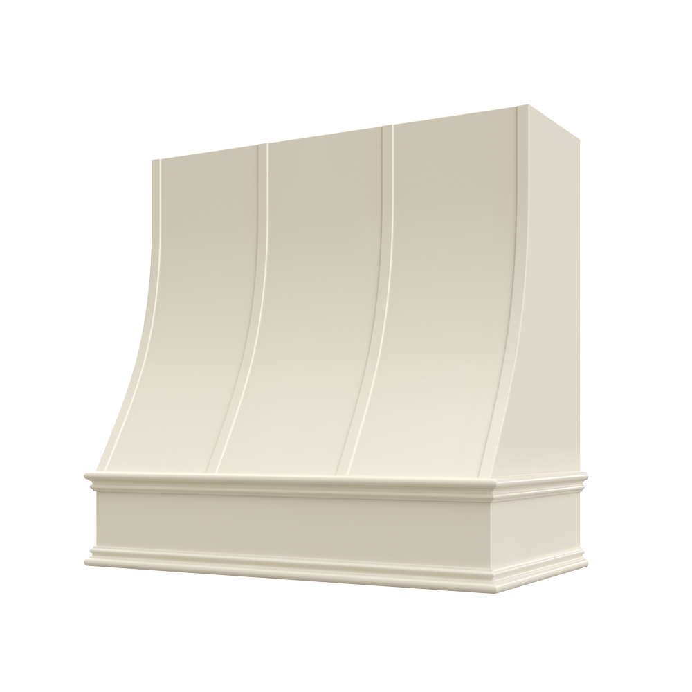 Charlotte Curved Classic Moulding Strapped Wood Hood 48W x 36H